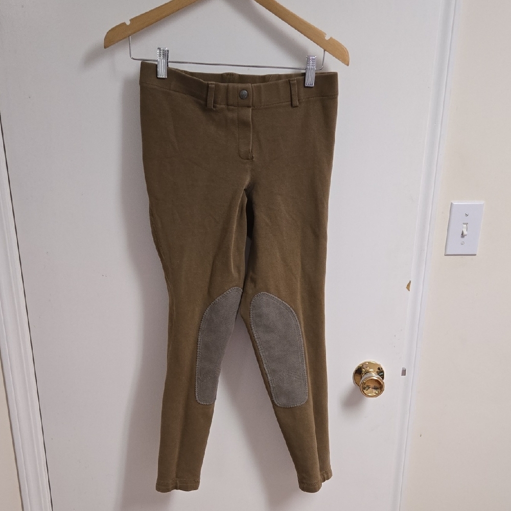 Brown Riding Pants with Taupe Knee Patches, Size 30R.